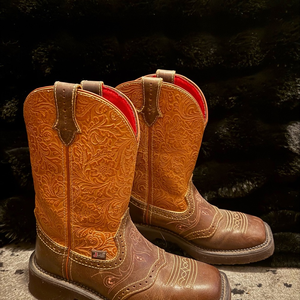 Justin Boots Brown and Tan Combat & Moto Boots